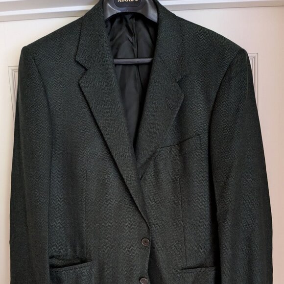 Chester Barrie for Harrods 100% Cashmere Dark Green Herringbone Sport Coat 42R - Picture 1 of 8